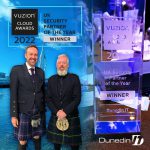 Jamie Clague and Rory McEwan (Dunedin IT Directors) Winners at Vuzion Cloud Awards 2022